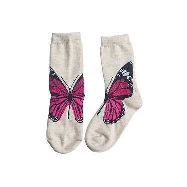 Chaussettes papillon aux ailes roses 23 - 28
