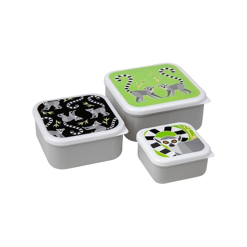 Set de lunch box à motif de lémurien